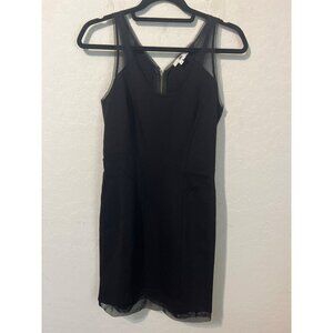 Helmut Lang Sz M Little Black Dress Tank Dress Bodycon Back Zipper Entry